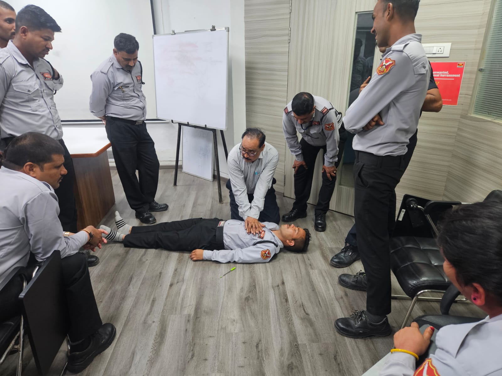 Classroom first aid and emergency training session